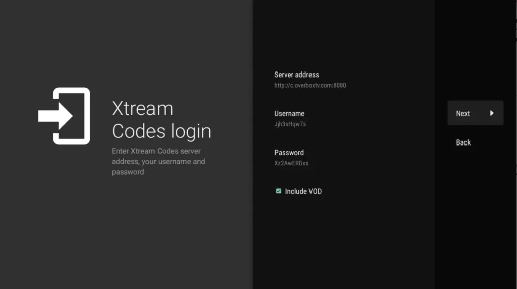 TiviMate Xtream Codes Select